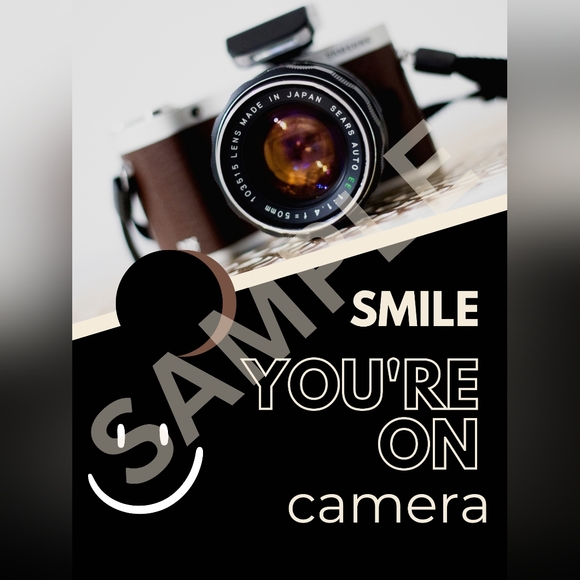 "Smile You're On Camera" and "Do Not Enter" Posters - Picture 1 of 2
